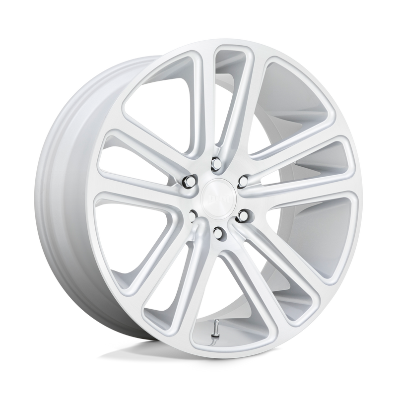 DUB - S257 FLEX - Silver - GLOSS SILVER BRUSHED FACE - 24" x 10", 20 Offset, 5x115 (Bolt Pattern), 71.5mm HUB