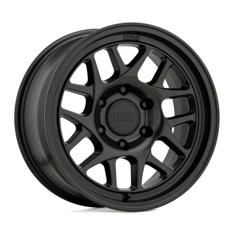 KMC Wheels - KM717 BULLY OL - Black - SATIN BLACK - 17" x 8.5", 0 Offset, 5x150 (Bolt Pattern), 110.1mm HUB