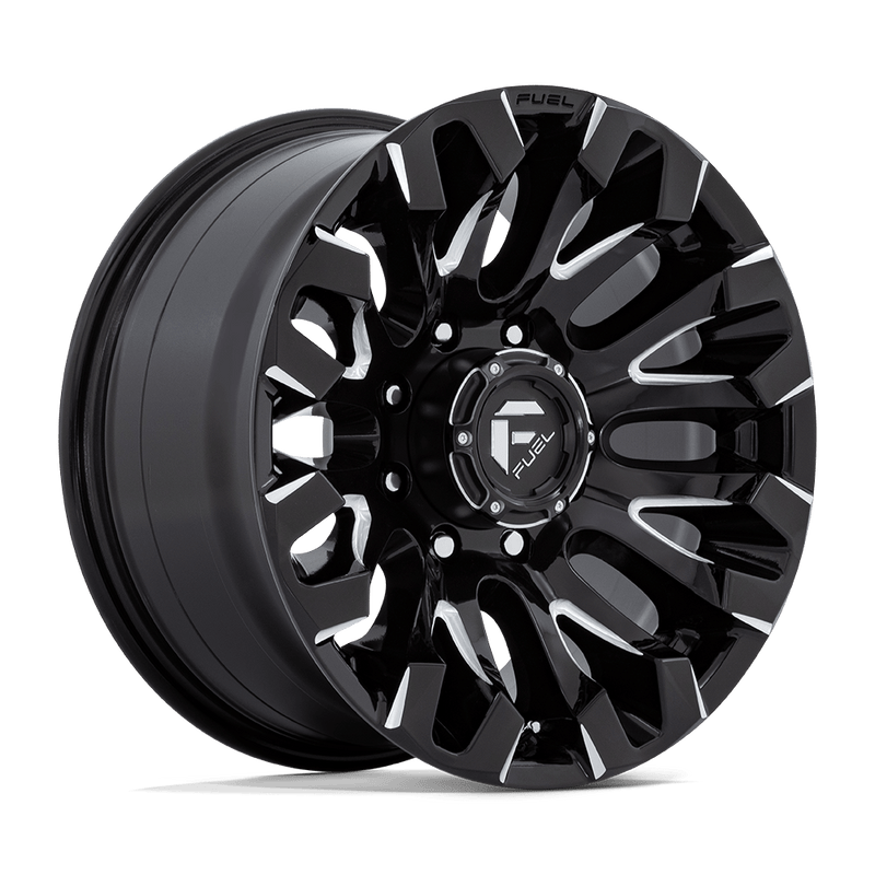 Fuel - D828 QUAKE - Black - GLOSS BLACK MILLED - 18" x 9", 1 Offset, 8x180 (Bolt Pattern), 124.2mm HUB