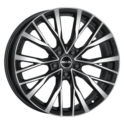Mak Wheels - KENT - Black - BLACK MIRROR - 20" x 8.5", 43 Offset, 5x120 (Bolt Pattern), 72.6mm HUB