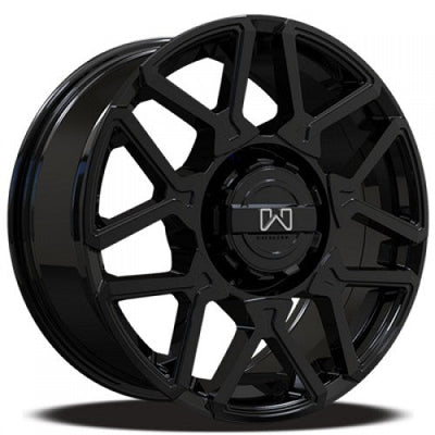 Wildland - Cyclone - Black - Gloss Black - 18" x 8", 15 Offset, 5x127/139.7 (Bolt Pattern), 77.8mm HUB