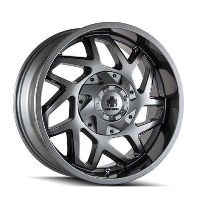 Mayhem - HATCHET - Gunmetal - GLOSS GUNMETAL WITH BLACK - 20" x 10", -19 Offset, 6x135/139.7 (Bolt Pattern), 106mm HUB