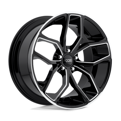 Foose - F150 OUTCAST - Black - GLOSS BLACK MILLED - 20" x 10", 40 Offset, 5x120 (Bolt Pattern), 72.6mm HUB