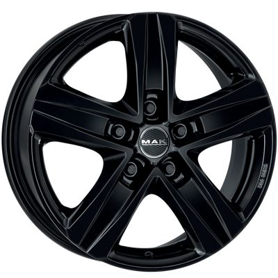 Mak Wheels - STONE5 3 - Black - GLOSS BLACK - 16" x 6.5", 60 Offset, 5x160 (Bolt Pattern), 65.1mm HUB