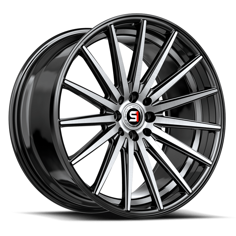 Spec-1 Racing - SP-69 - Black - Gloss Black Machined/Undercut - 17" x 7.5", 42 Offset, 5x114.3/120 (Bolt pattern), 73.10mm HUB