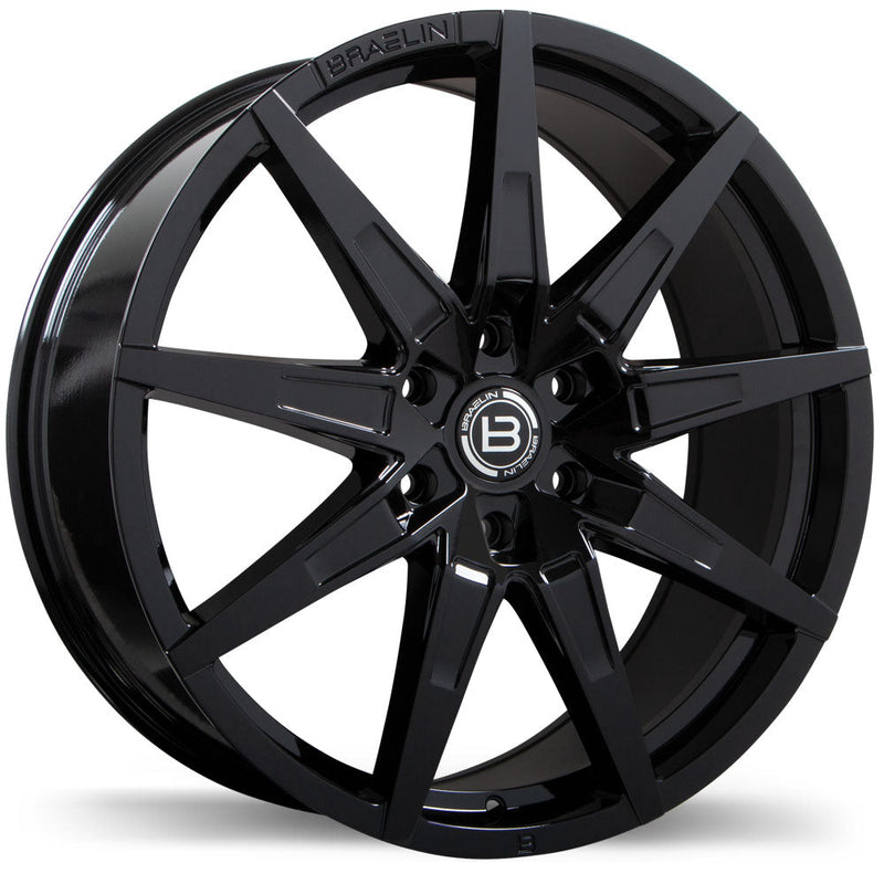 Braelin - BR15 - Black - Gloss Black - 20" x 8.5", 40 Offset, 6x139.7 (Bolt Pattern), 106.1mm HUB