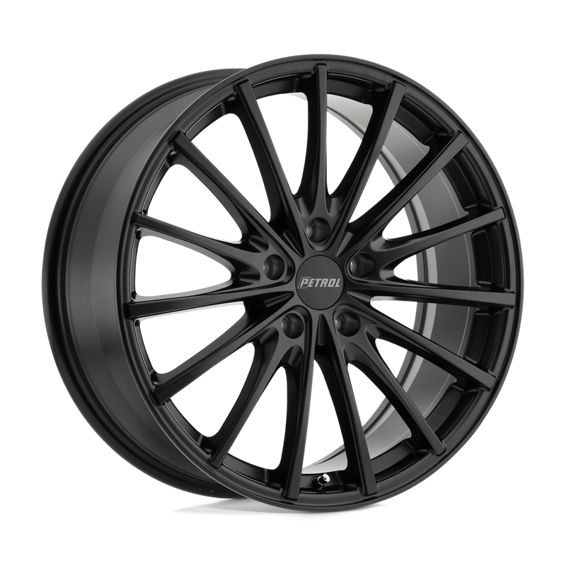 Petrol Wheels - P3A - Black - MATTE BLACK - 18" x 8", 40 Offset, 5x108 (Bolt Pattern), 72.1mm HUB