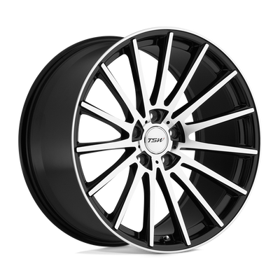 TSW Wheels - CHICANE - Black - GLOSS BLACK WITH MIRROR FACE - 19" x 9.5", 35 Offset, 5x112 (Bolt Pattern), 72.1mm HUB