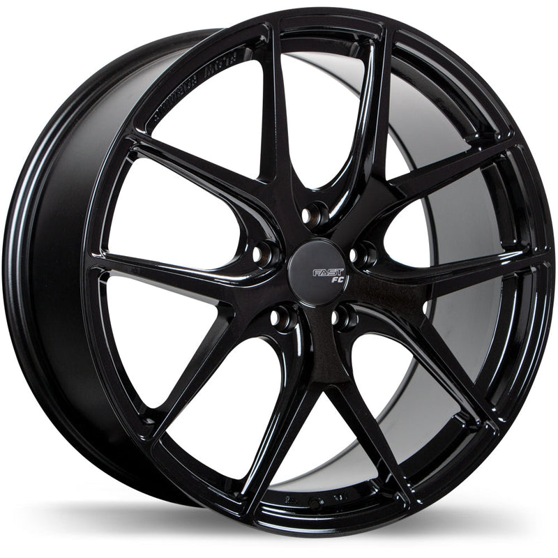 Fast Wheels - FC04 - Black - Metallic Black - 19" x 8.5", 45 Offset, 5x108 (Bolt Pattern), 72.6mm HUB
