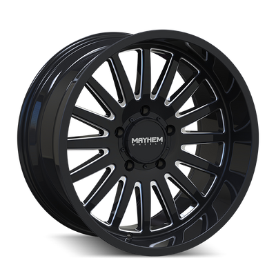 Mayhem - UTOPIA - Black - GLOSS BLACK/MILLED - 20" x 9", 18 Offset, 6x139.7 (Bolt Pattern), 106mm HUB