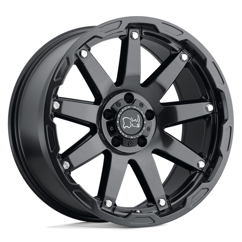 Black Rhino - OCEANO - Gunmetal - Gloss Gun Black with Stainless Bolts - 20" x 9.5", 0 Offset, 5x139.7 (Bolt Pattern), 78.1mm HUB