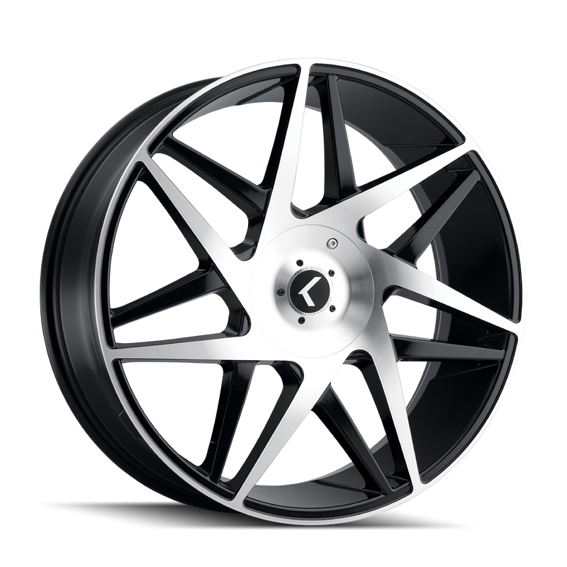 Kraze Wheels - KR192 - Black - BLACK/MACHINED FACE - 18" x 8", 40 Offset, 5x112/114.3 (Bolt Pattern), 72.6mm HUB