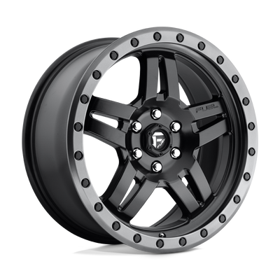 Fuel - D557 ANZA - Black - MATTE BLACK GUN METAL RING - 18" x 8", 27 Offset, 6x120 (Bolt Pattern), 67.1mm HUB