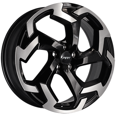ART - Replica 221 - Black - Gloss Black - Machined Face - 18" x 7", 45 Offset, 5x100 (Bolt Pattern), 56.1mm HUB