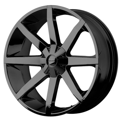 KMC Wheels - KM651 SLIDE - Black - Gloss Black - 20" x 8.5", 38 Offset, 6x135/139.7 (Bolt Pattern), 100.3mm HUB