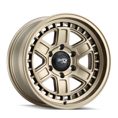 Dirty Life - CAGE - Gold - MATTE GOLD - 17" x 8.5", -6 Offset, 6x120 (Bolt Pattern), 66.9mm HUB