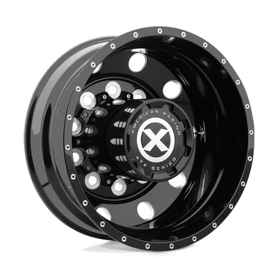 ATX - AO400 BAJA - Black - GLOSS BLACK MILLED - 24.5" x 8.25", -168 Offset, 10x285.75 (Bolt Pattern), 220.1mm HUB