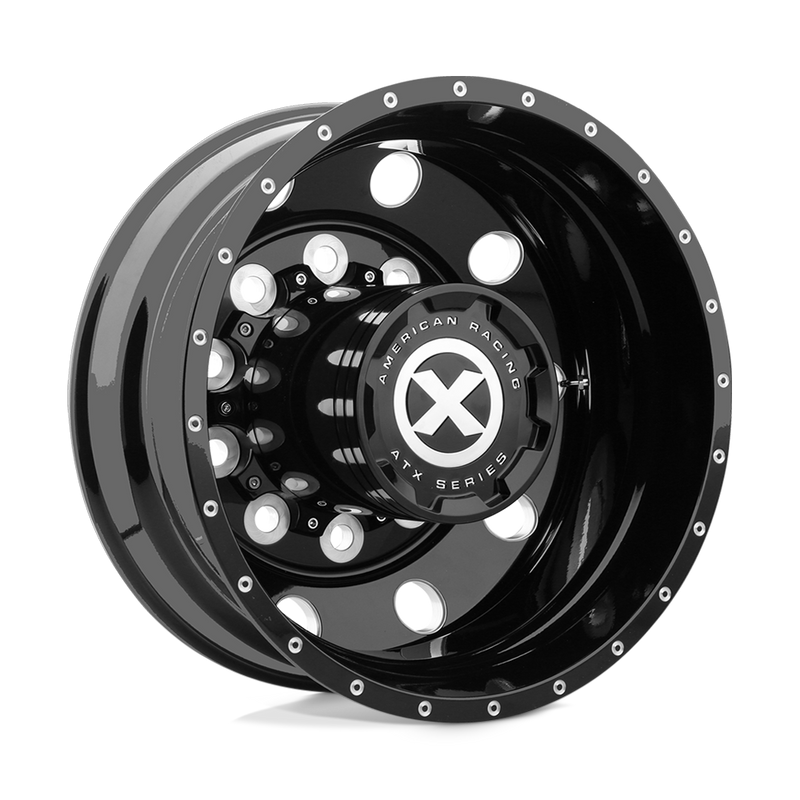 ATX - AO400 BAJA - Black - GLOSS BLACK MILLED - 24.5" x 8.25", -168 Offset, 10x285.75 (Bolt Pattern), 220.1mm HUB
