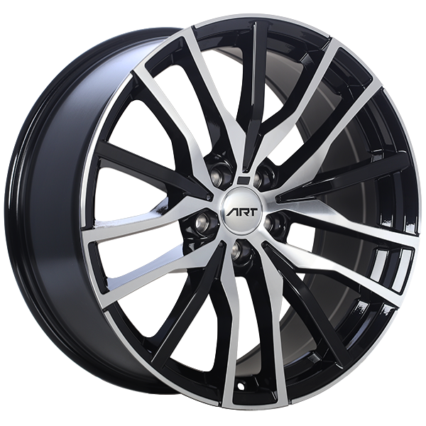 ART - Replica 188 - Black - Gloss Black - Machined Face - 22" x 10.5", 43 Offset, 5x112 (Bolt Pattern), 66.6mm HUB
