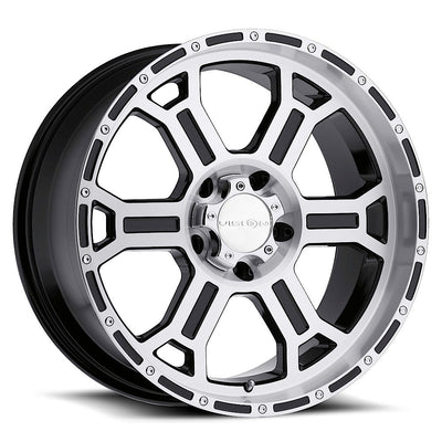 Vision Wheel Off-Road - 372 RAPTOR - Black - Gloss Black Mirror Machined Face and Lip - 18" x 9.5", 18 Offset, 8x165.1 (Bolt Pattern), 125.2mm HUB