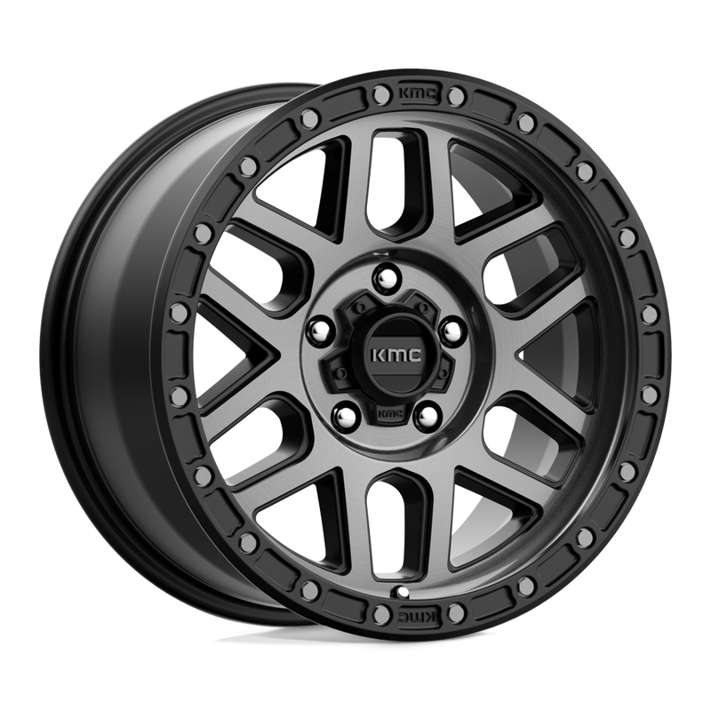 KMC Wheels - KM544 MESA - Black - SATIN BLACK WITH GRAY TINT - 17" x 9", 18 Offset, 5x127 (Bolt Pattern), 71.5mm HUB