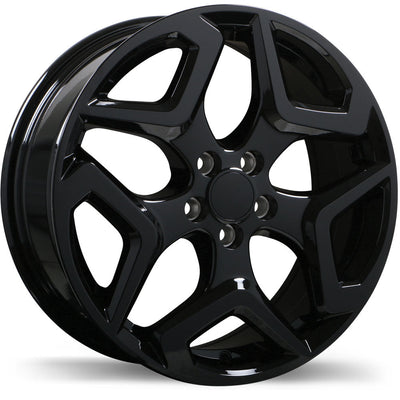 Replika - R255 - Black - Gloss Black - 17" x 7", 55 Offset, 5x100 (Bolt Pattern), 56.1mm HUB