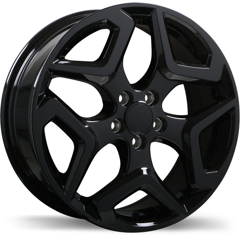 Replika - R255 - Black - Gloss Black - 17" x 7", 55 Offset, 5x100 (Bolt Pattern), 56.1mm HUB