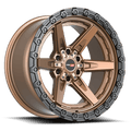 Vortek Offroad - VRT-602 - Bronze - Matte Bronze with Black Bead Ring - 18" x 9", -12 Offset, 6x135/139.7 (Bolt pattern), 106.10mm HUB
