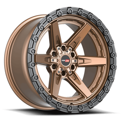 Vortek Offroad - VRT-602 - Bronze - Matte Bronze with Black Bead Ring - 17" x 9", 0 Offset, 6x135/139.7 (Bolt pattern), 106.10mm HUB