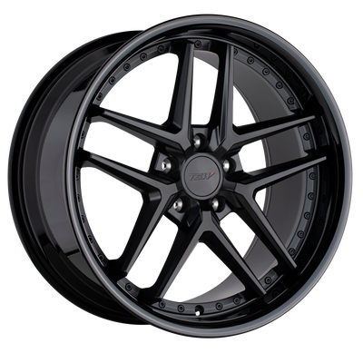 TSW Wheels - PREMIO - Gunmetal - MATTE BLACK W/ GLOSS BLACK LIP - 19" x 8.5", 2 Offset, 5x120 (Bolt Pattern), 76.1mm HUB