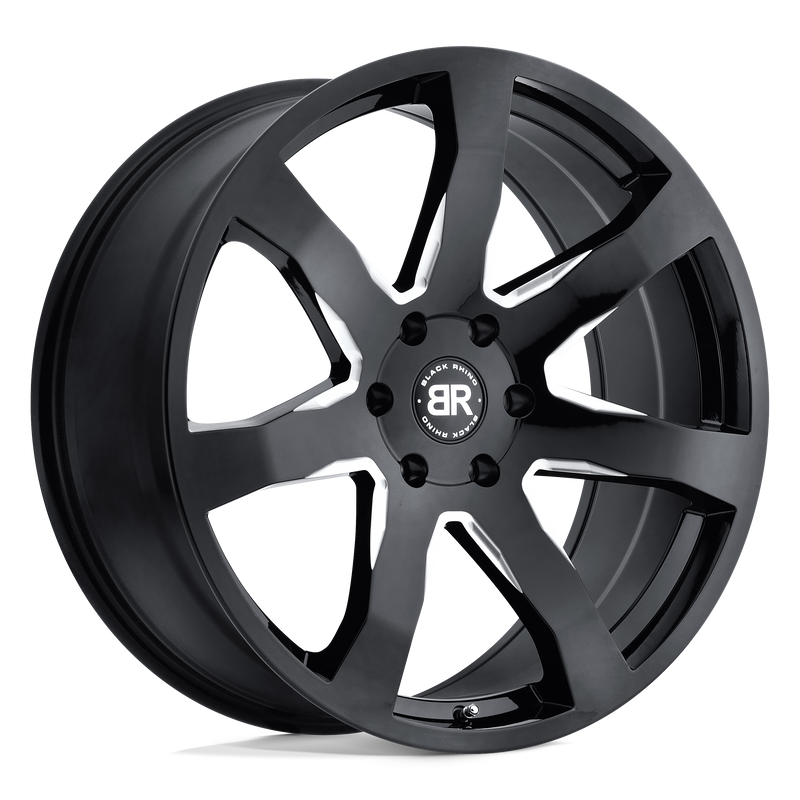 Black Rhino - MOZAMBIQUE - Black - Gloss Black & Milled - 18" x 8.5", 30 Offset, 5x127 (Bolt Pattern), 71.5mm HUB