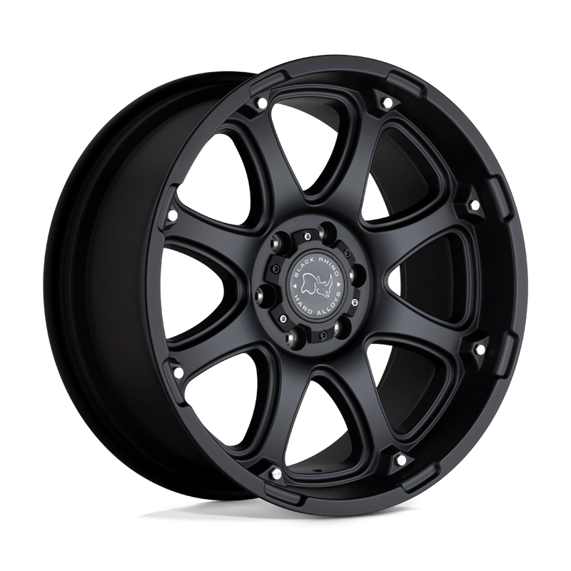 Black Rhino - GLAMIS - Black - MATTE BLACK - 18" x 9", 12 Offset, 8x165.1 (Bolt Pattern), 122.4mm HUB