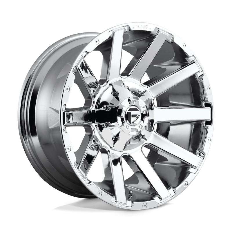Fuel - D614 CONTRA - Polished - CHROME PLATED - 20" x 10", -18 Offset, 8x180 (Bolt Pattern), 124.2mm HUB