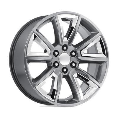 OE Creations - PR168 - Silver - HYPER SILVER WITH CHROME ACCENTS - 22" x 9", 24 Offset, 6x139.7 (Bolt Pattern), 78.1mm HUB