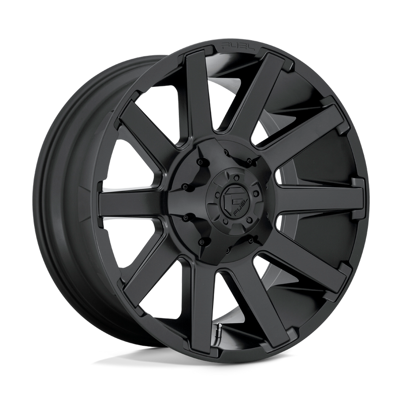 Fuel - D437 CONTRA - Black - SATIN BLACK - 20" x 9", 20 Offset, 8x180 (Bolt Pattern), 124.2mm HUB