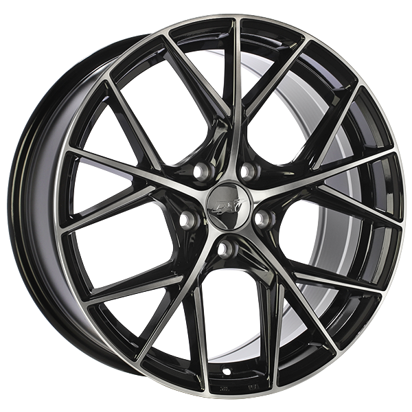 Dai Alloys - A-Spec - Black - Gloss Black - Machined Face - 17" x 7.5", 40 Offset, 5x105 (Bolt Pattern), 56.6mm HUB