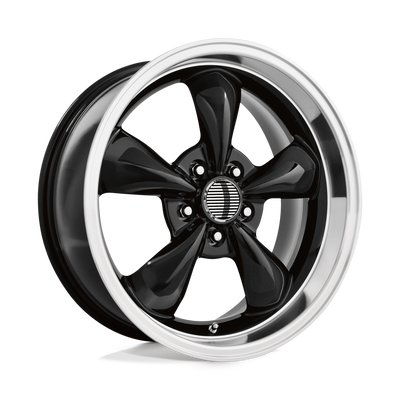 OE Creations - PR106 - Black - GLOSS BLACK/MACHINED LIP - 18" x 9", 30 Offset, 5x114.3 (Bolt Pattern), 70.7mm HUB