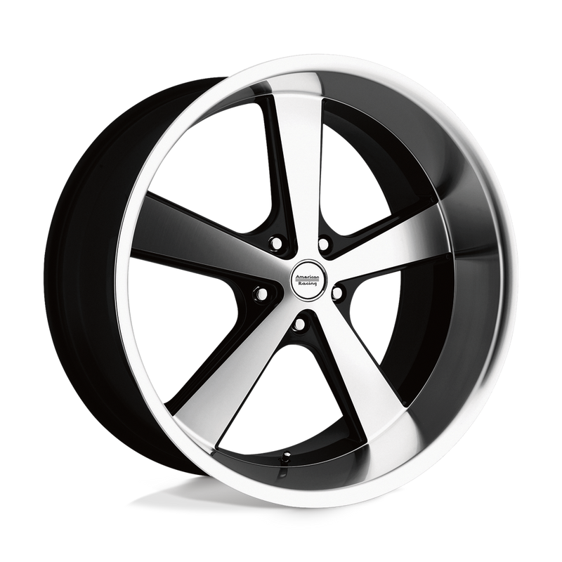 American Racing Vintage - VN701 NOVA - Black - GLOSS BLACK MACHINED - 22" x 9", 15 Offset, 5x127 (Bolt Pattern), 78.1mm HUB