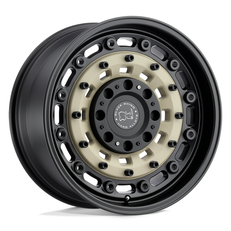 Black Rhino - ARSENAL - Desert Sand - SAND ON BLACK - 18" x 9.5", 12 Offset, 8x165.1 (Bolt Pattern), 122.4mm HUB