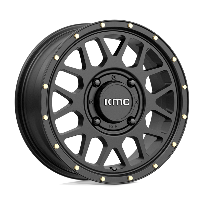 KMC Powersports - KS135 GRENADE - Black - SATIN BLACK - 15" x 6", 38 Offset, 4x156 (Bolt Pattern), 132mm HUB