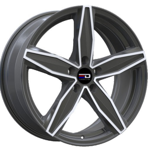 Euro Design - Berlin - Gunmetal - Gunmetal Polished - 17" x 7.5", 40 Offset, 5x114.3 (Bolt Pattern), 64.1mm HUB