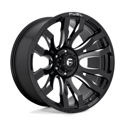 Fuel - D673 BLITZ - Black - GLOSS BLACK MILLED - 20" x 8.25", -202 Offset, 8x170 (Bolt Pattern), 125.1mm HUB