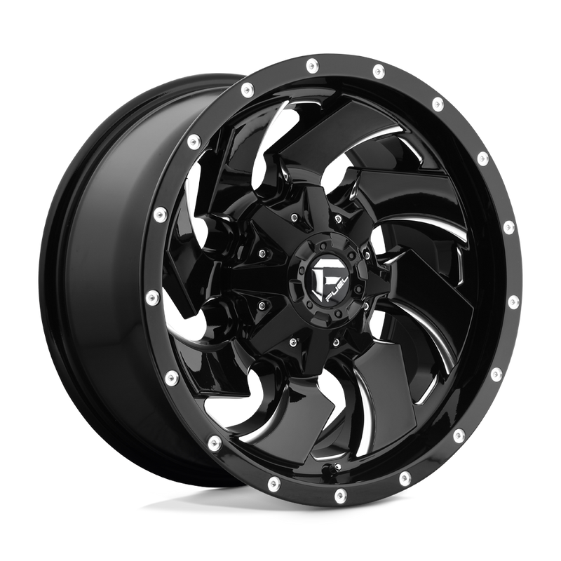 Fuel - D574 CLEAVER - Black - GLOSS BLACK MILLED - 22" x 12", -44 Offset, 5x114.3/127 (Bolt Pattern), 78.1mm HUB