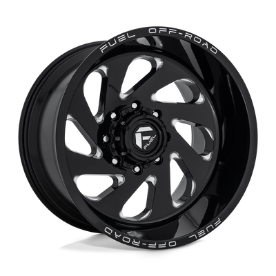Fuel - D637 VORTEX - Black - GLOSS BLACK MILLED - 20" x 10", -18 Offset, 6x135 (Bolt Pattern), 87.1mm HUB