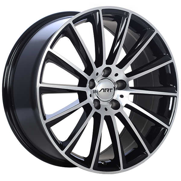 ART - Replica 194 - Black - Gloss Black - Machined Face - 19" x 8", 33 Offset, 5x112 (Bolt Pattern), 66.6mm HUB