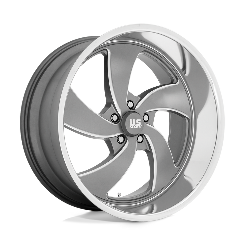 US Mag - U133 DESPERADO - Gunmetal - ANTHRACITE MILLED DIAMOND CUT MILLED - 20" x 9.5", 1 Offset, 6x139.7 (Bolt Pattern), 90.7mm HUB