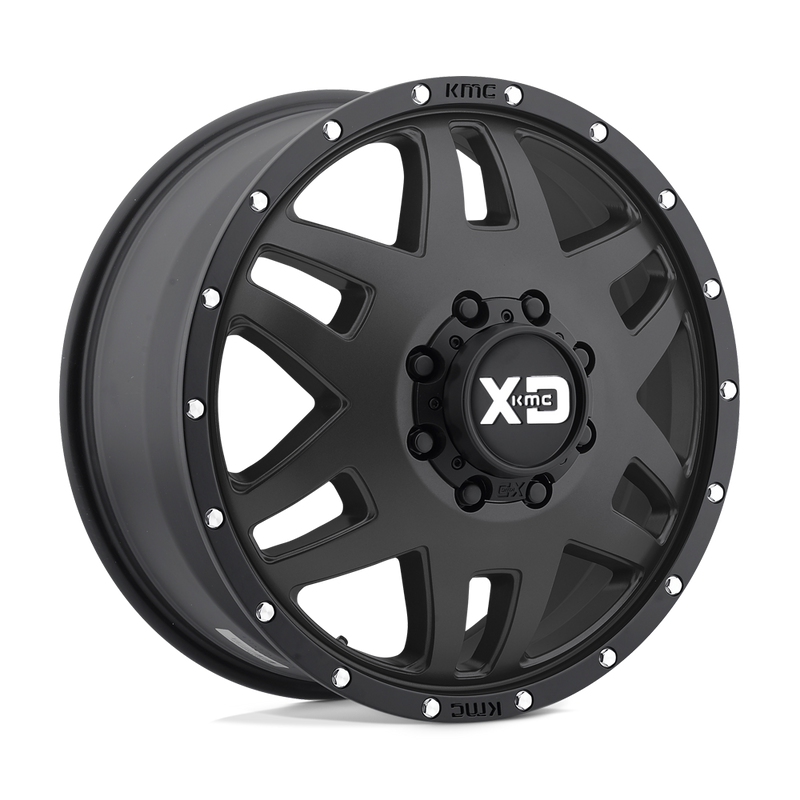 XD Series - XD130 MACHETE DUALLY - Black - Satin Black With Reinforcing Ring - 20" x 7.5", -152 Offset, 8x165.1 (Bolt Pattern), 125.1mm HUB