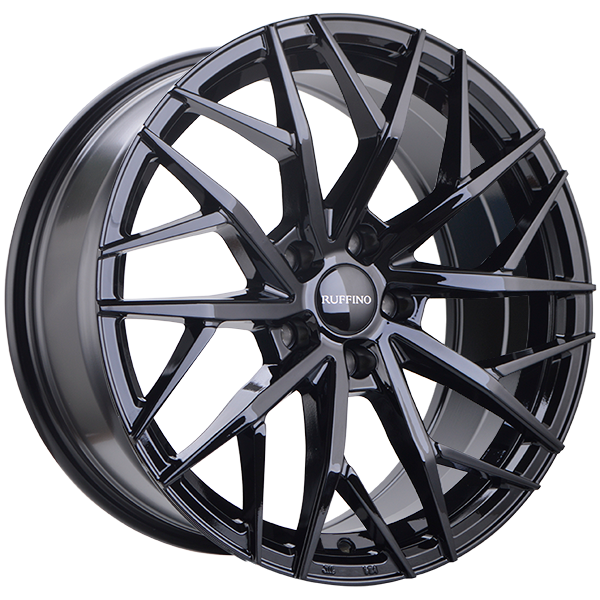 Ruffino Wheels - Atrax - Black - Gloss Black - 17" x 7.5", 40 Offset, 5x114.3 (Bolt Pattern), 67.1mm HUB