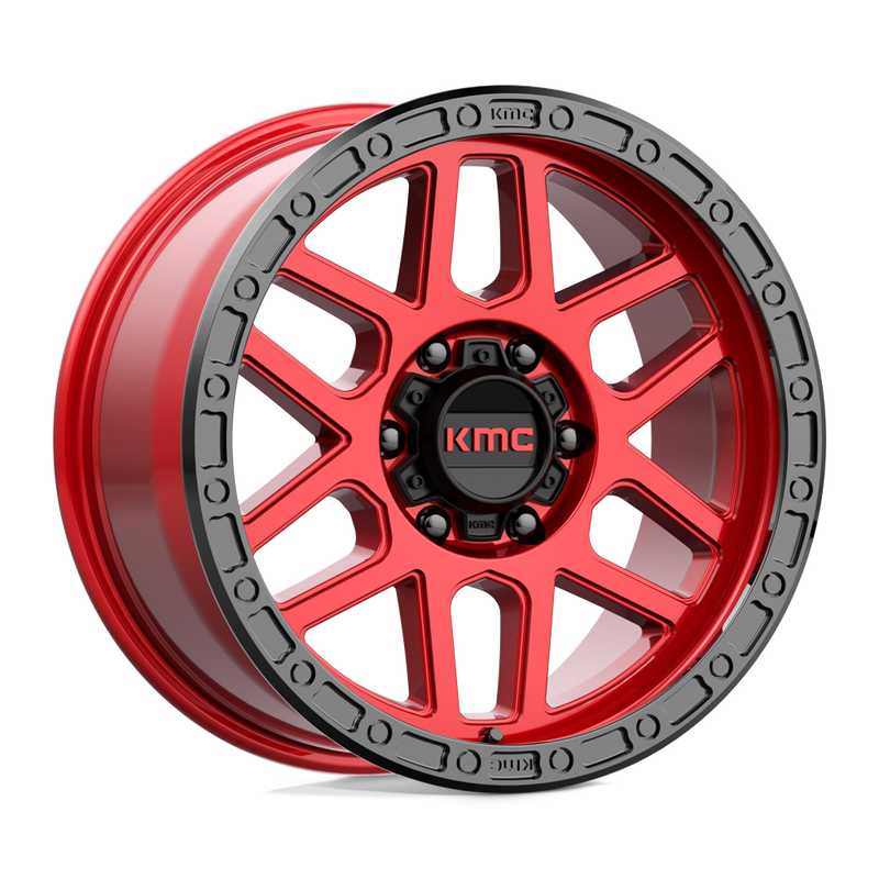 KMC Wheels - KM544 MESA - CANDY RED WITH BLACK LIP - 18" x 9", 18 Offset, 6x139.7 (Bolt Pattern), 106.1mm HUB