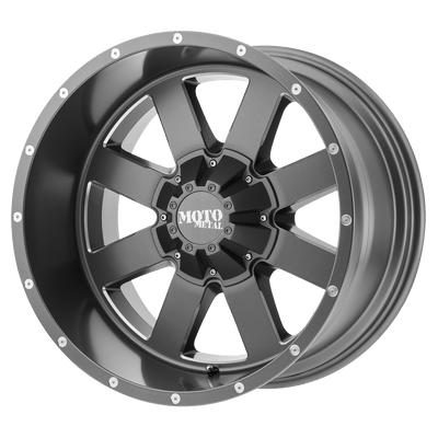 Moto Metal - MO962 - Grey - Satin Gray Milled - 18" x 9", 0 Offset, 8x165.1 (Bolt Pattern), 125.1mm HUB
